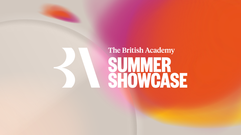 The British Academy Summer Showcase logo against a colourful background